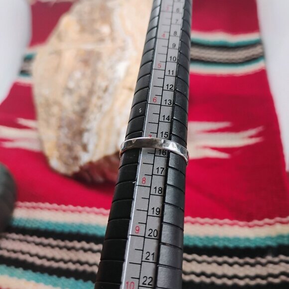 Vtg Zuni Snake Eye Turquoise Sterling Silver Ring Size 7 - Picture 6 of 8